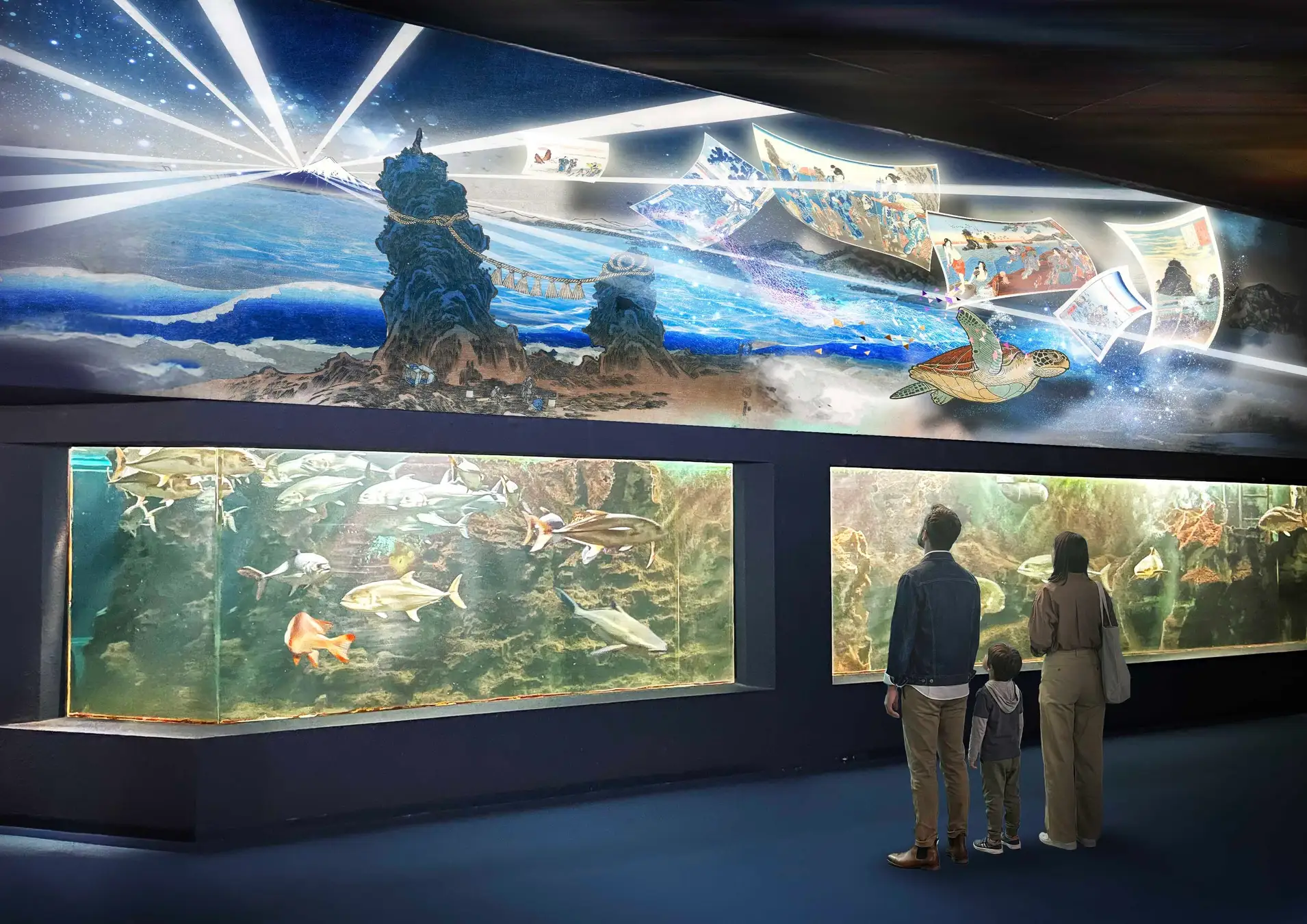 【伊勢シーパラダイス】JTB社共同「ISE Digital ART PROJECT」水族館×デジタルアートによる大型水槽展示をスタート